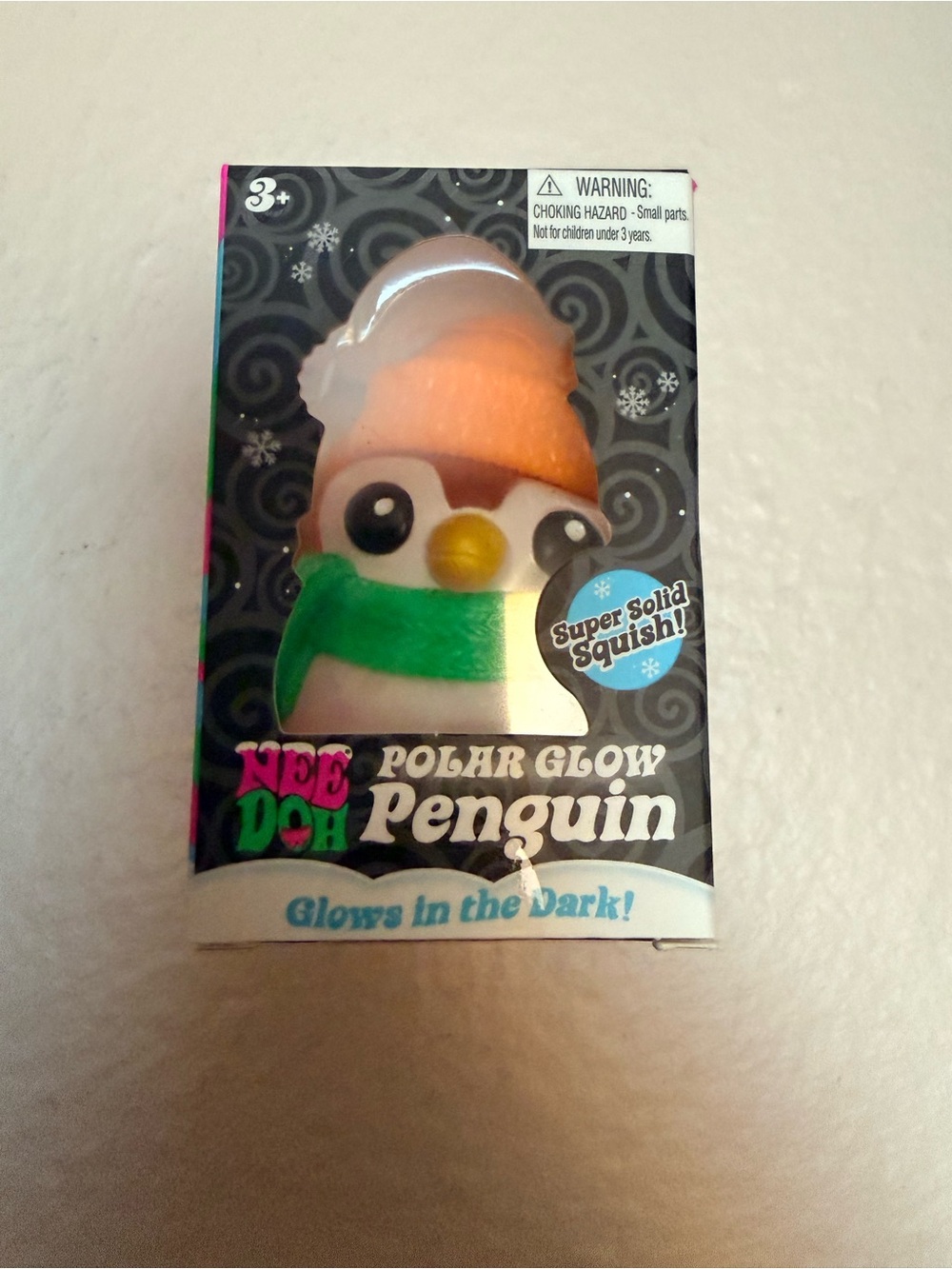 Needoh Polar Glow Penguin Plush Toy - Green & Orange